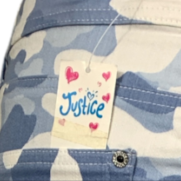 *NEW* JUSTICE Premium Jeans White & Clear Blue Straight - Picture 8 of 13